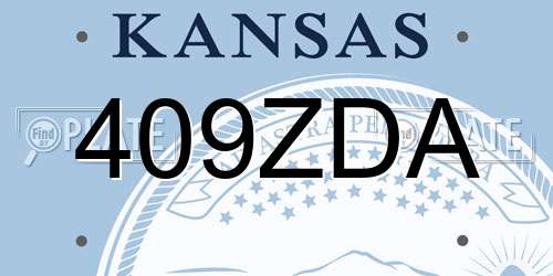 409ZDA Kansas License Plate