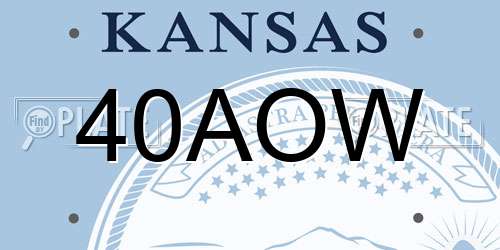 40AOW Kansas License Plate