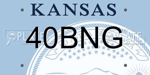 40BNG Kansas License Plate