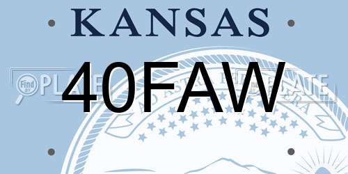 40FAW Kansas License Plate