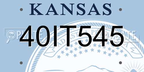 40IT545 Kansas License Plate
