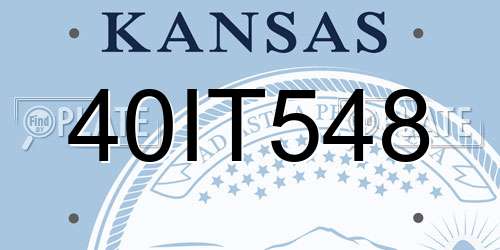 40IT548 Kansas License Plate