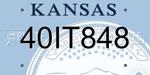 40IT848 Kansas License Plate