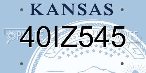 40IZ545 Kansas License Plate