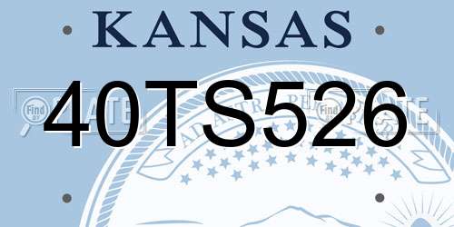 40TS526 Kansas License Plate