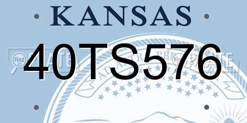 40TS576 Kansas License Plate