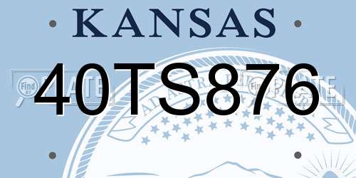 40TS876 Kansas License Plate