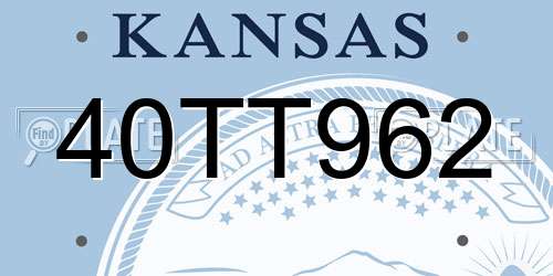 40TT962 Kansas License Plate
