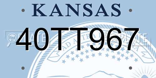 40TT967 Kansas License Plate