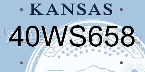 40WS658 Kansas License Plate