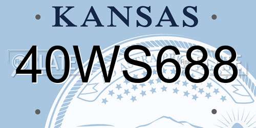 40WS688 Kansas License Plate