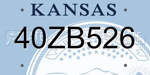 40ZB526 Kansas License Plate