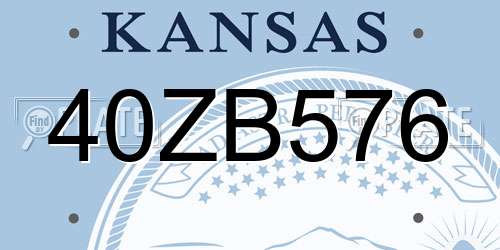 40ZB576 Kansas License Plate