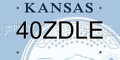 40ZDLE Kansas License Plate