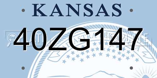 40ZG147 Kansas License Plate