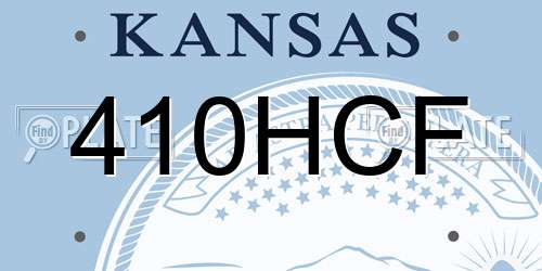410HCF Kansas License Plate