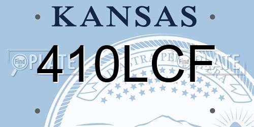 410LCF Kansas License Plate