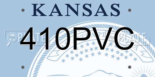 410PVC Kansas License Plate