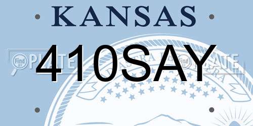 410SAY Kansas License Plate