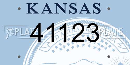 41123 Kansas License Plate