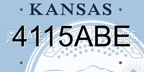 4115ABE Kansas License Plate