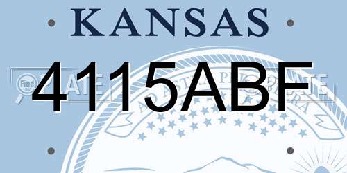 4115ABF Kansas License Plate
