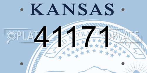 41171 Kansas License Plate