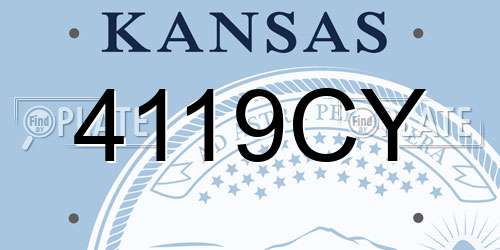 4119CY Kansas License Plate