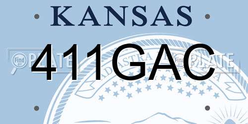 411GAC Kansas License Plate