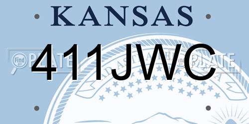 411JWC Kansas License Plate