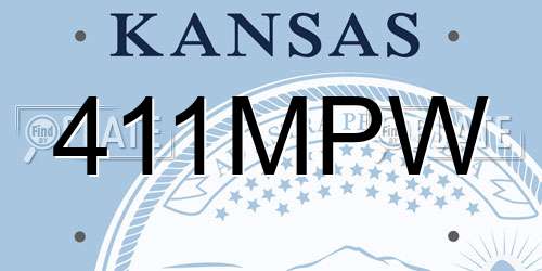 411MPW Kansas License Plate