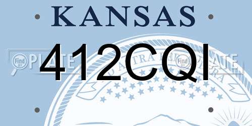 412CQI Kansas License Plate