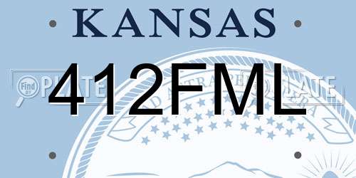 412FML Kansas License Plate