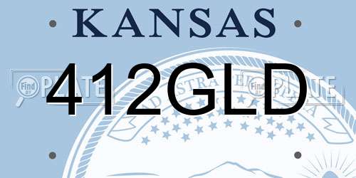 412GLD Kansas License Plate