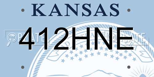 412HNE Kansas License Plate