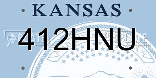 412HNU Kansas License Plate