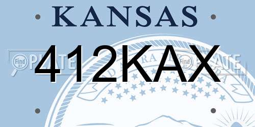 412KAX Kansas License Plate