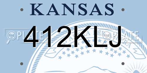 412KLJ Kansas License Plate