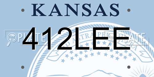 412LEE Kansas License Plate