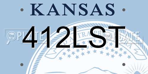 412LST Kansas License Plate