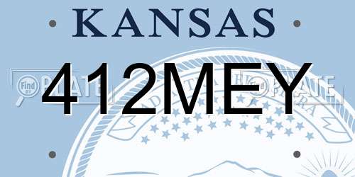 412MEY Kansas License Plate