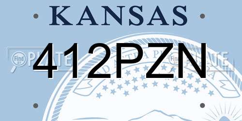 412PZN Kansas License Plate