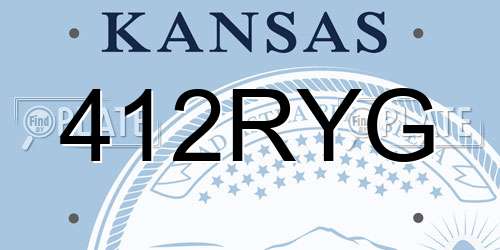 412RYG Kansas License Plate