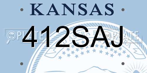 412SAJ Kansas License Plate