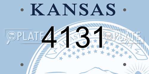 4131 Kansas License Plate