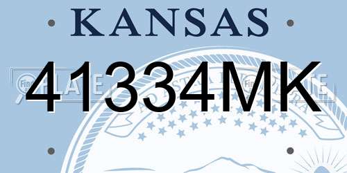41334MK Kansas License Plate