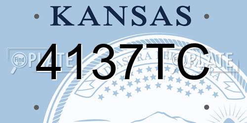 4137TC Kansas License Plate