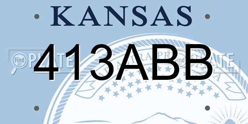 413ABB Kansas License Plate