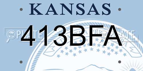 413BFA Kansas License Plate