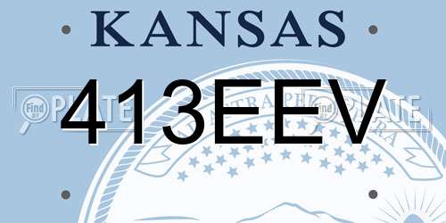 413EEV Kansas License Plate
